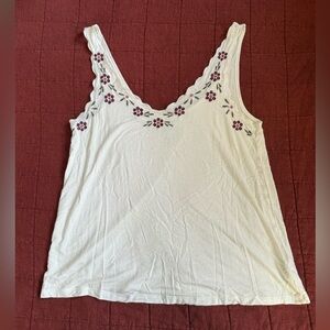 American Eagle Outfitters Cream Floral Tank Top